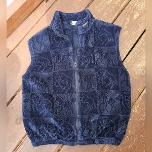 Kerrits Patchwork Vest Womens Size M/L Blue Equestrian Riding Outdoor Thick USA